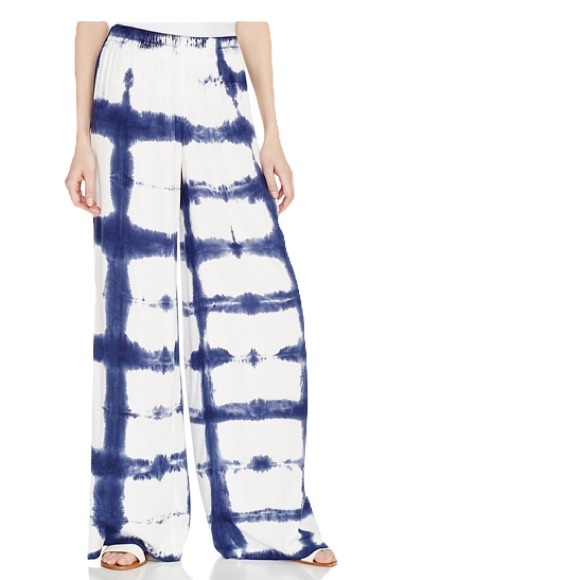 Splendid Pants - Splendid XS Tie Dye Wide Leg Pants Blue & White